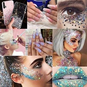 ebanku 5 boxes laser confetti nail art glitter sequins
